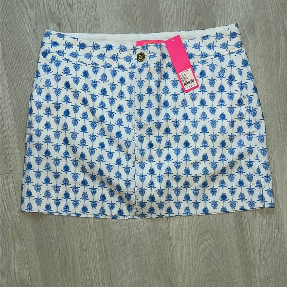 Lilly Pulitzer Blue and White Mini Skirt Resort Wear